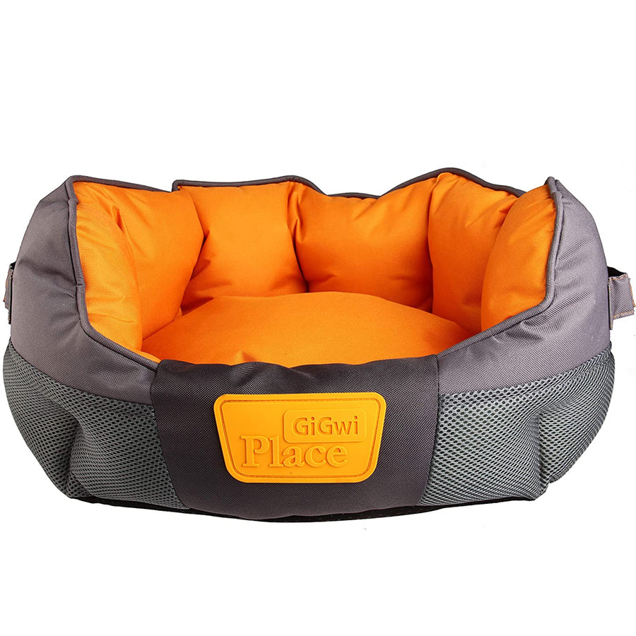 Gigwi Kanvas Kumaş Kedi Köpek Yatağı Gri-turuncu S