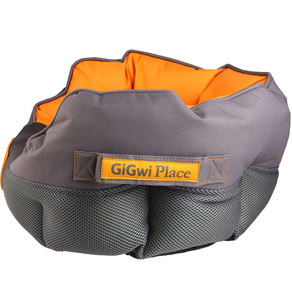 Gigwi Kanvas Kumaş Kedi Köpek Yatağı Gri-turuncu S