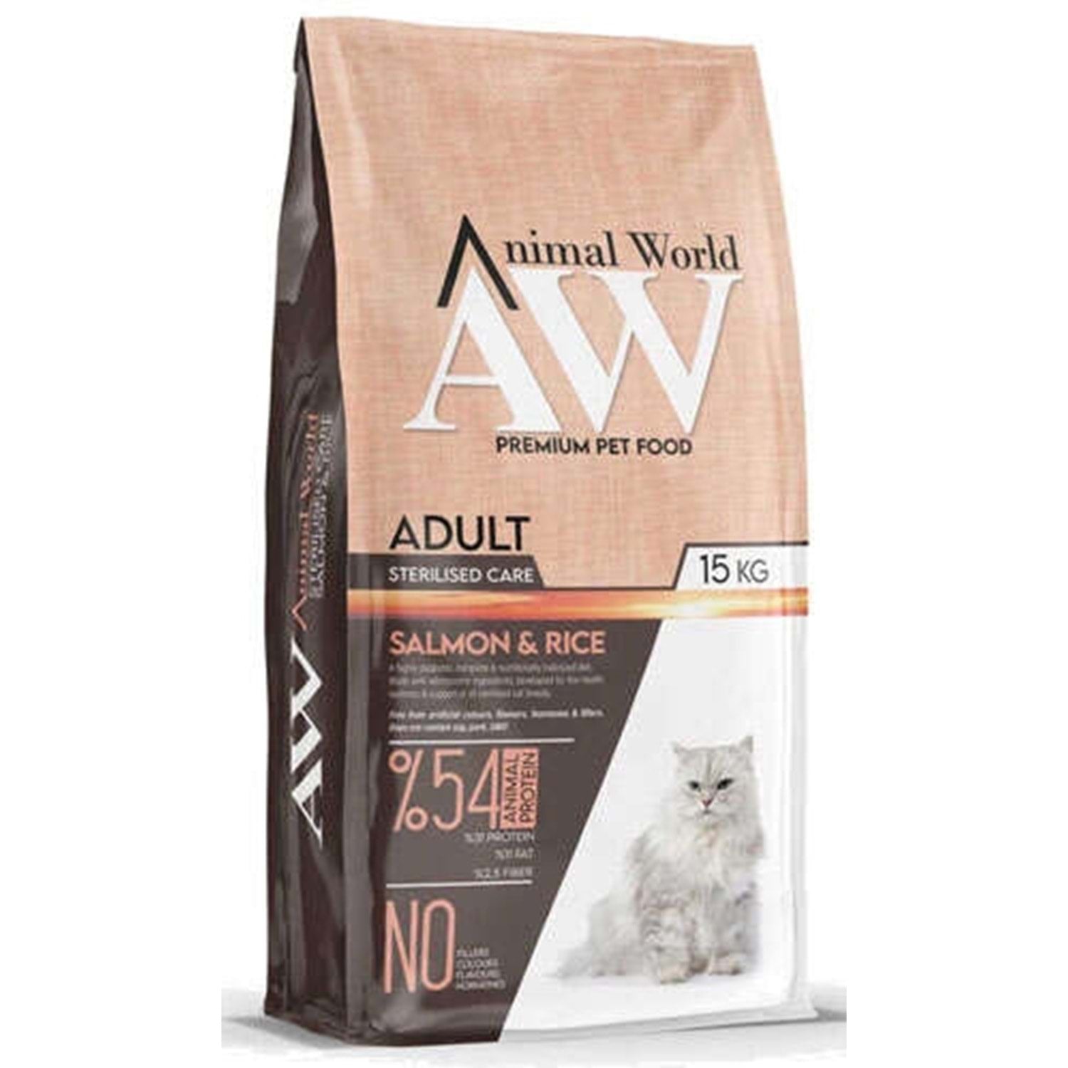 Animal World Sterilised Somonlu Kısırlaştırılmış Kedi Maması 15 Kg