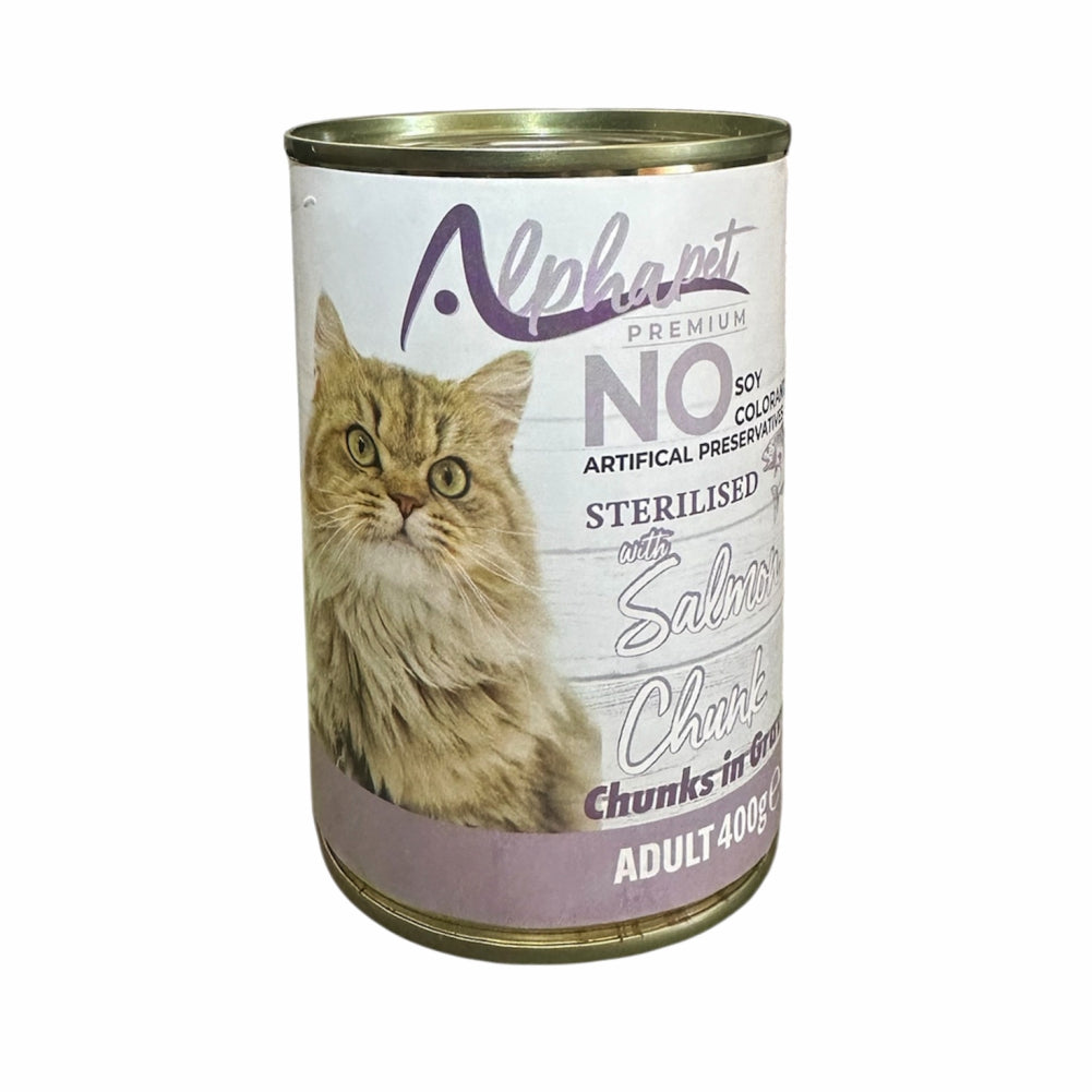 Alphapet Somon Balıklı Ezme Kısırlaştırılmış Kedi Konservesi 400gr