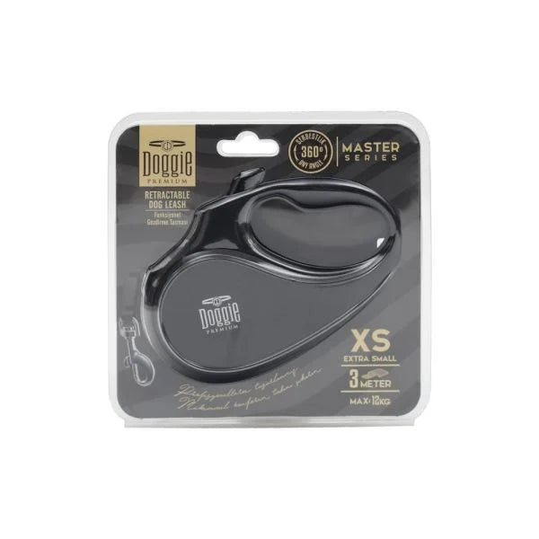 Doggie Master Serisi Otomatik Uzatma Tasması – Siyah