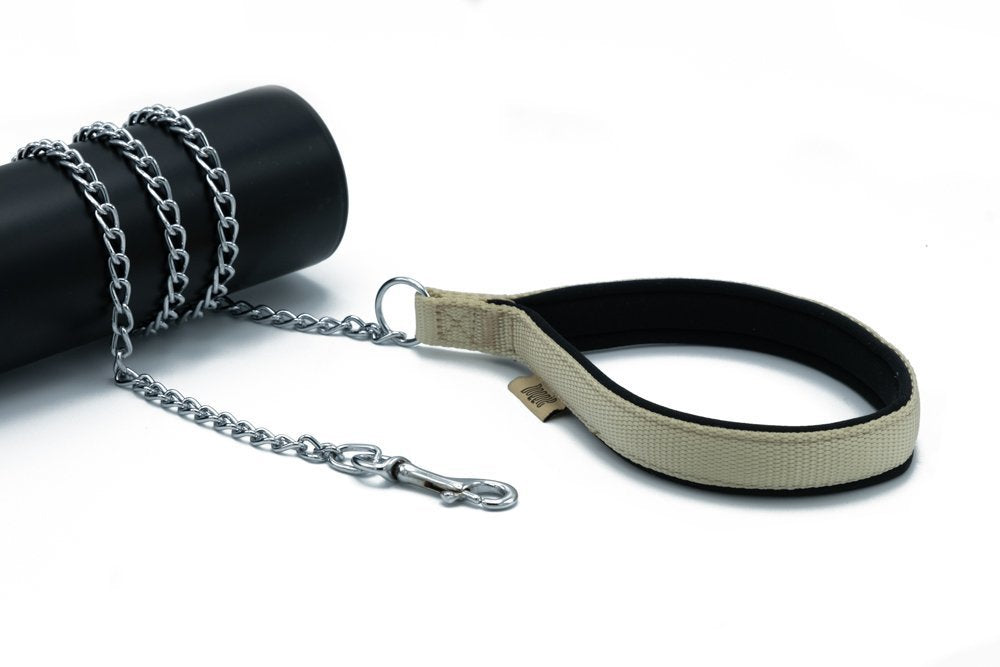 Doggie Konforlu Dokumadan El Yapımı Zincirli Köpek Gezdirme Kayışı 2,5x110cm