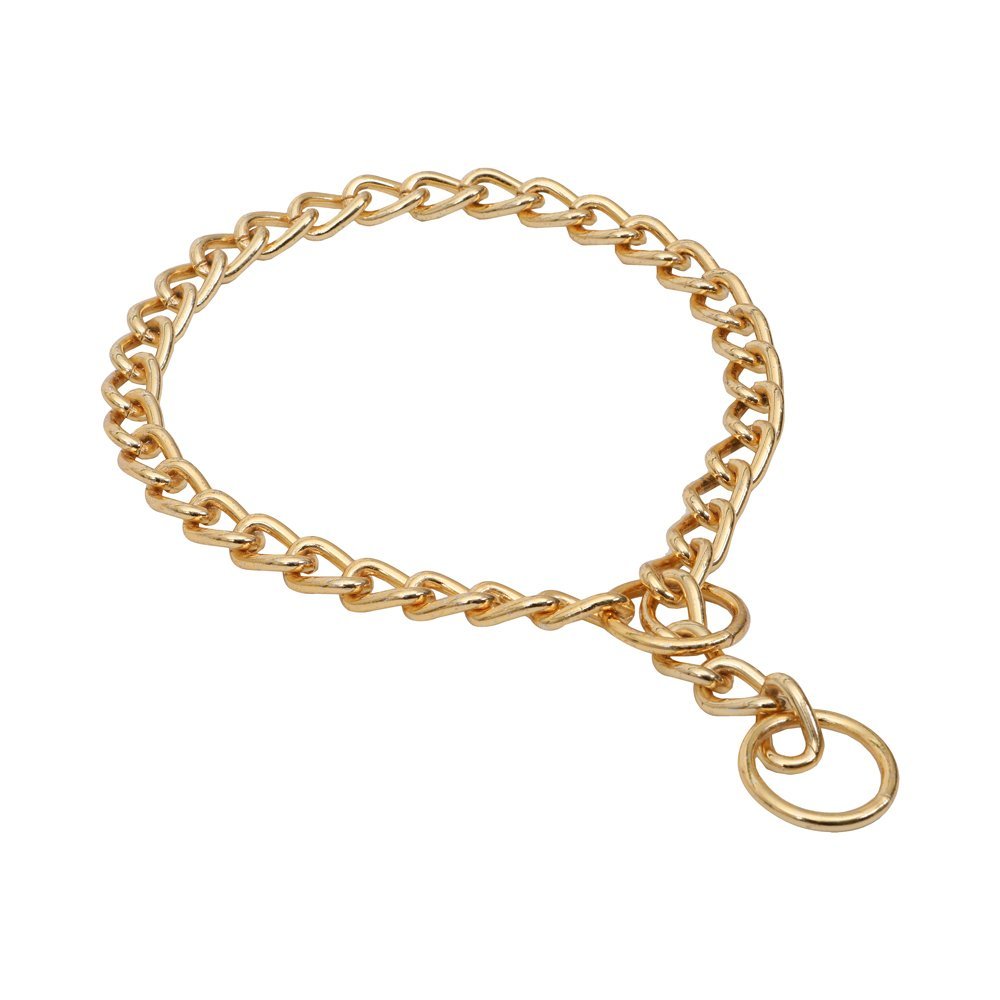 Doggie Eğitim Serisi Boğma Zincirli Köpek Boyun Tasması Gold