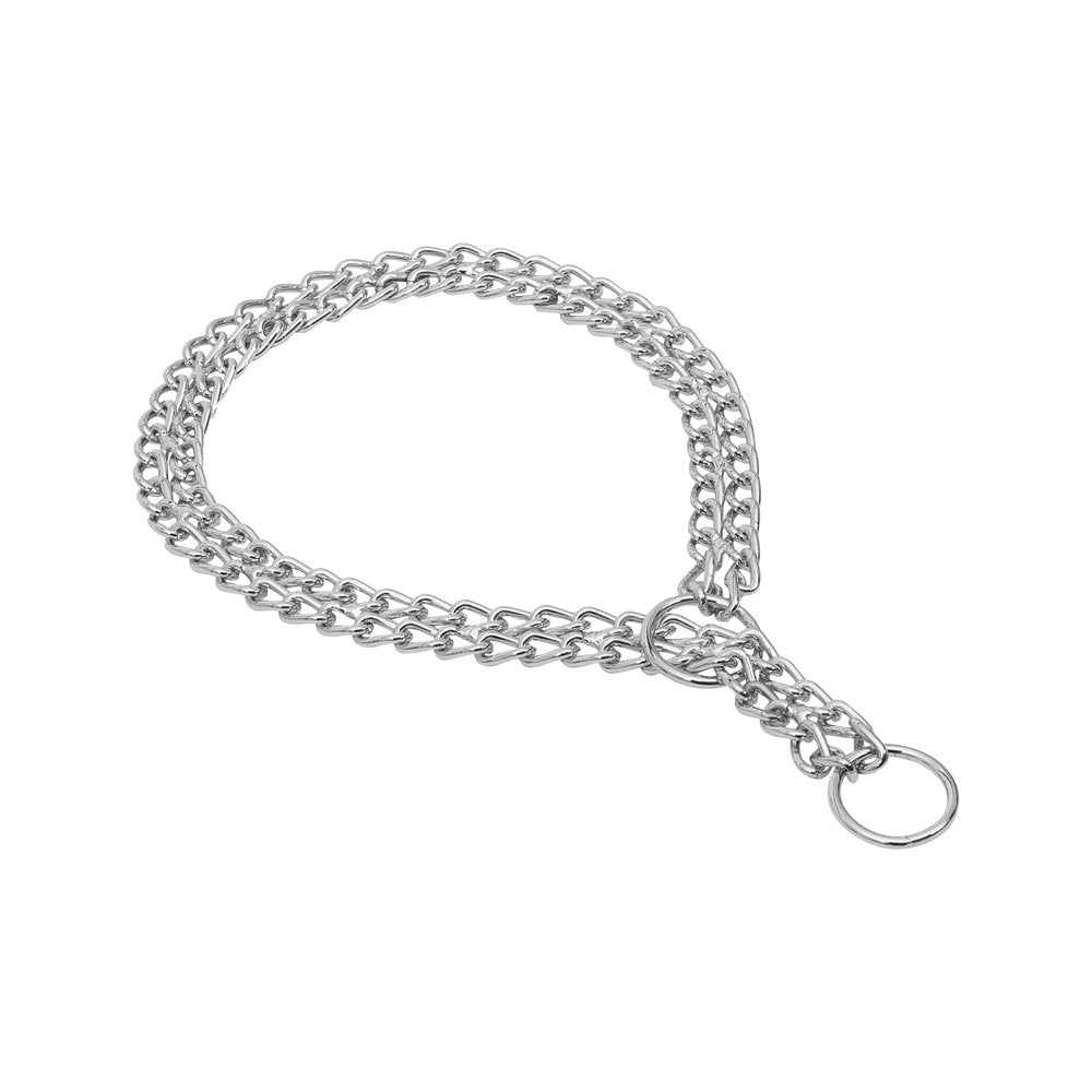 Doggie Eğitim Serisi Çift Boğma Zincirli Köpek Boyun Tasması krom