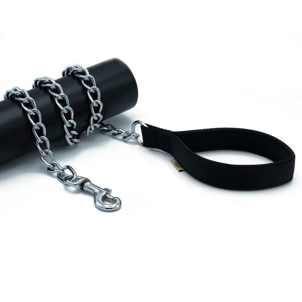 Doggie Konforlu Dokumadan El Yapımı Zincirli Köpek Gezdirme Kayışı 4x110cm