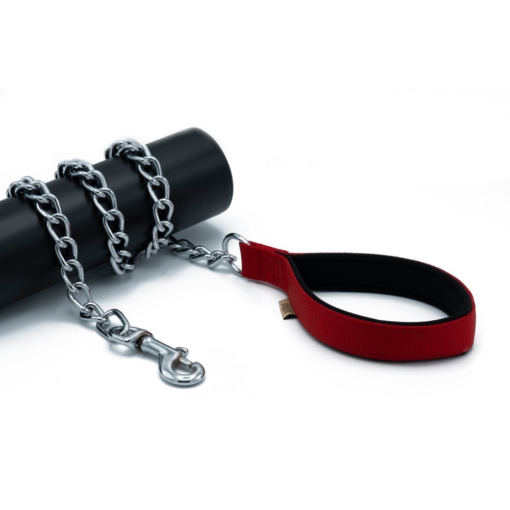 Doggie Konforlu Dokumadan El Yapımı Zincirli Köpek Gezdirme Kayışı 4x110cm