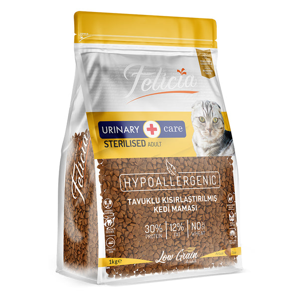 Felicia 1 Kg Tavuklu Az Tahıllı Kısırlaştırılmış Kedi Maması HypoAllergenic Kedi Maması