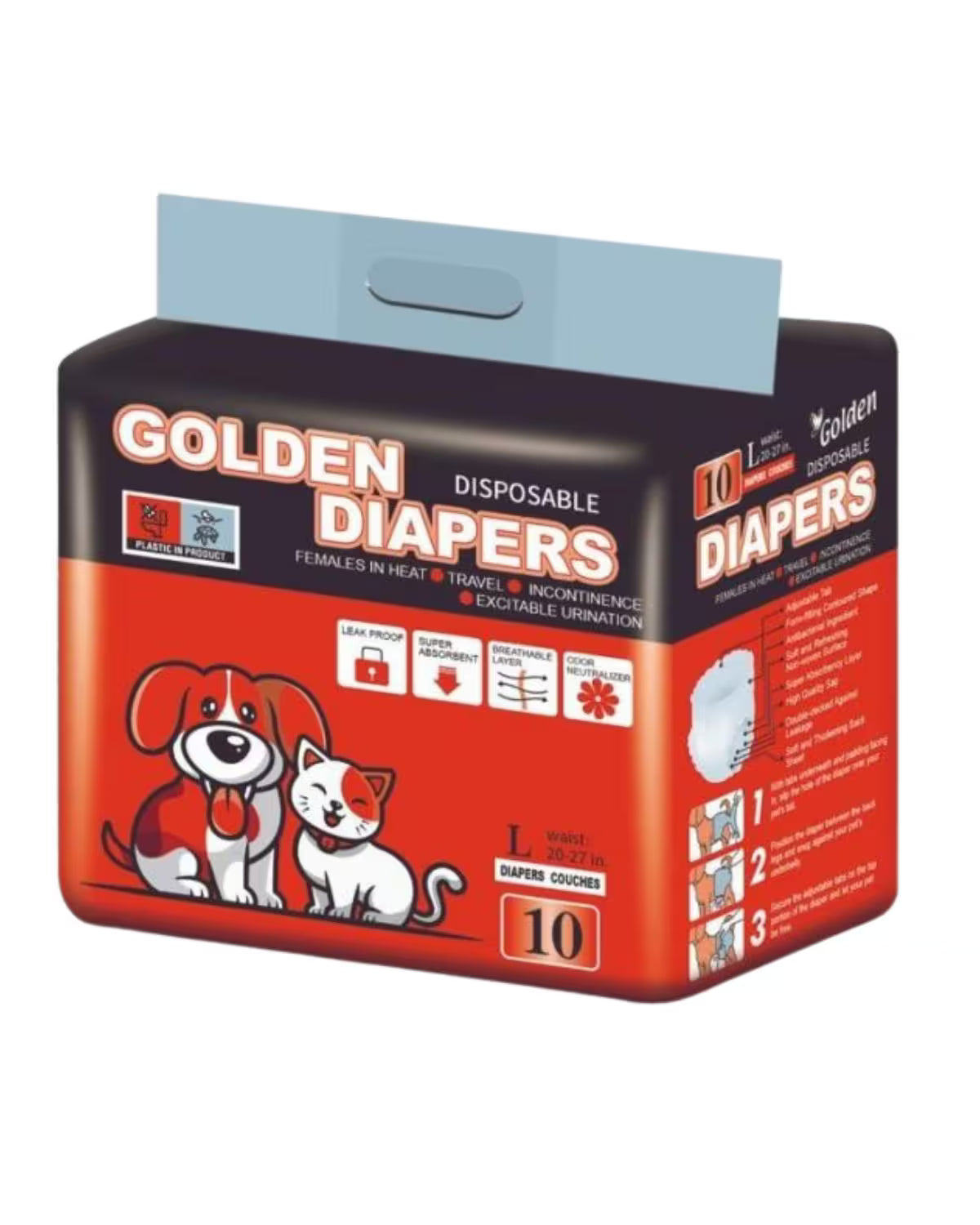 Golden Diapers Köpek Alt Bağlama Bezi Large 10 lu