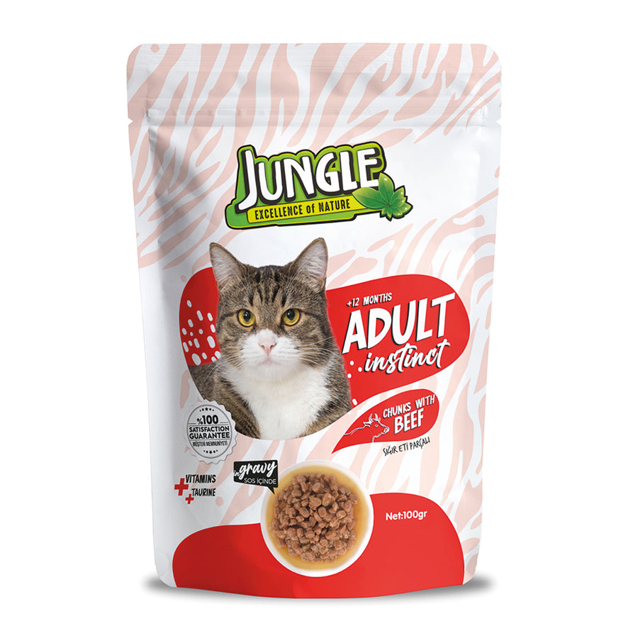 Jungle Kedi Yaş Mama Biftekli Jelli 100 Gr
