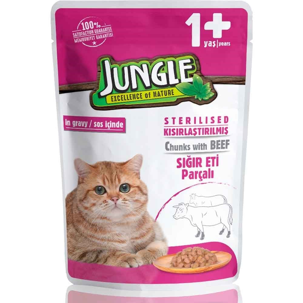 Jungle Kısır Kedi Konservesi Biftekli Jelli 100 Gr