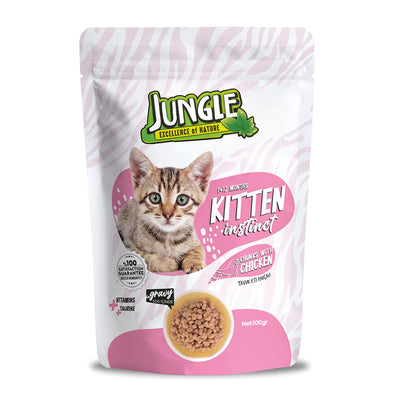 Jungle Tavuk Parçalı Pouch Yavru Kedi Maması 100 gr