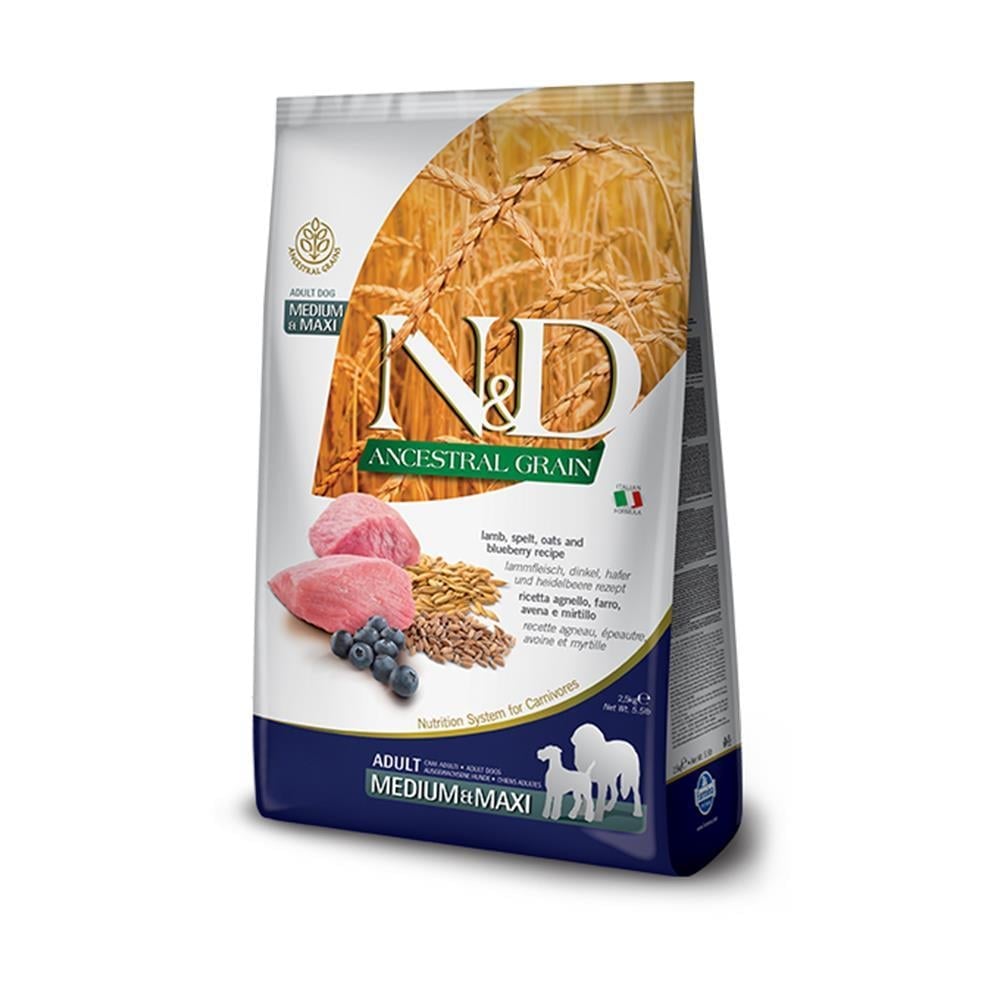 N&D Düşük Tahıllı Kuzu Etli Yaban Mersinli Yetişkin Köpek Maması 12 kg