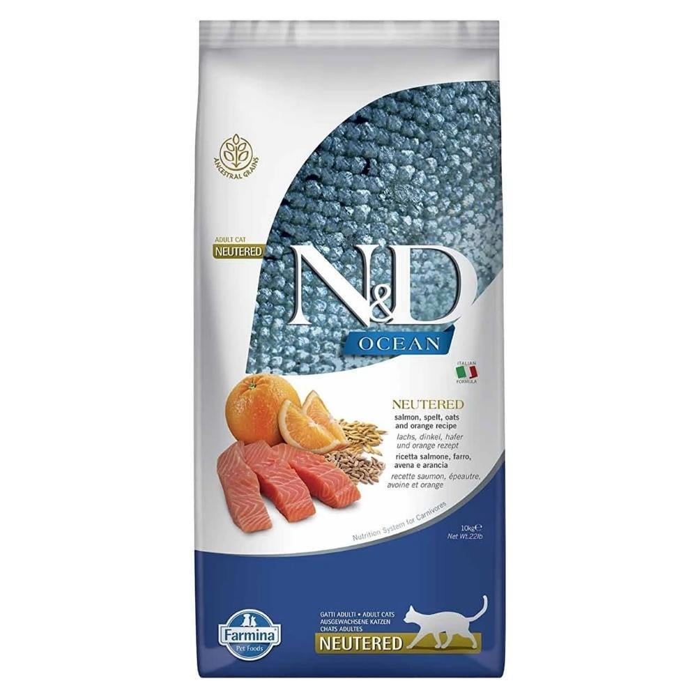 N&D Düşük Tahıllı Somonlu Kısırlaştırılmış Kedi Maması 10 kg