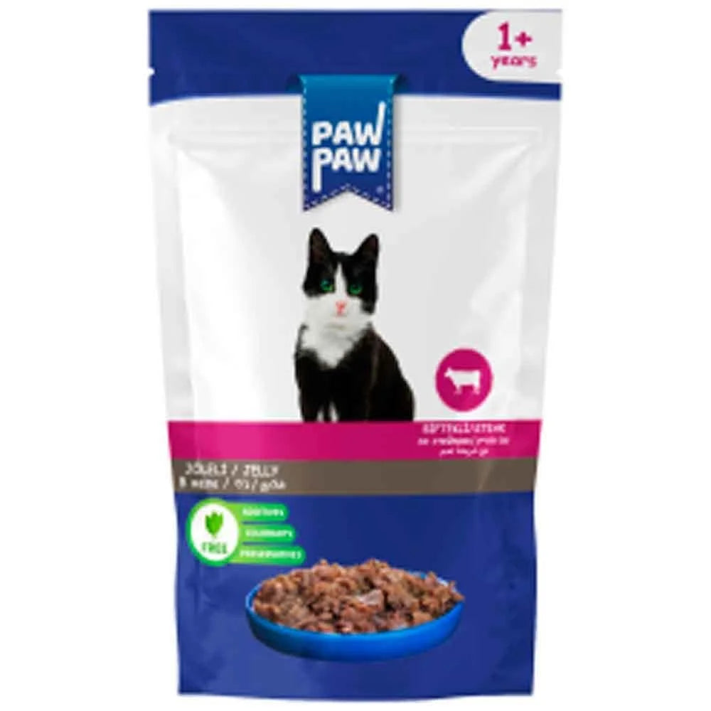Paw Paw Kedi Yaş Mama Biftekli 85 Gr