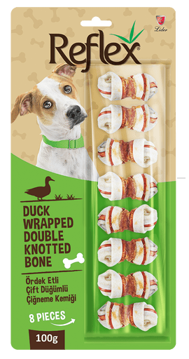 Ördek Etli Çift Düğümlü Çiğneme Kemiği 100G REFLEX