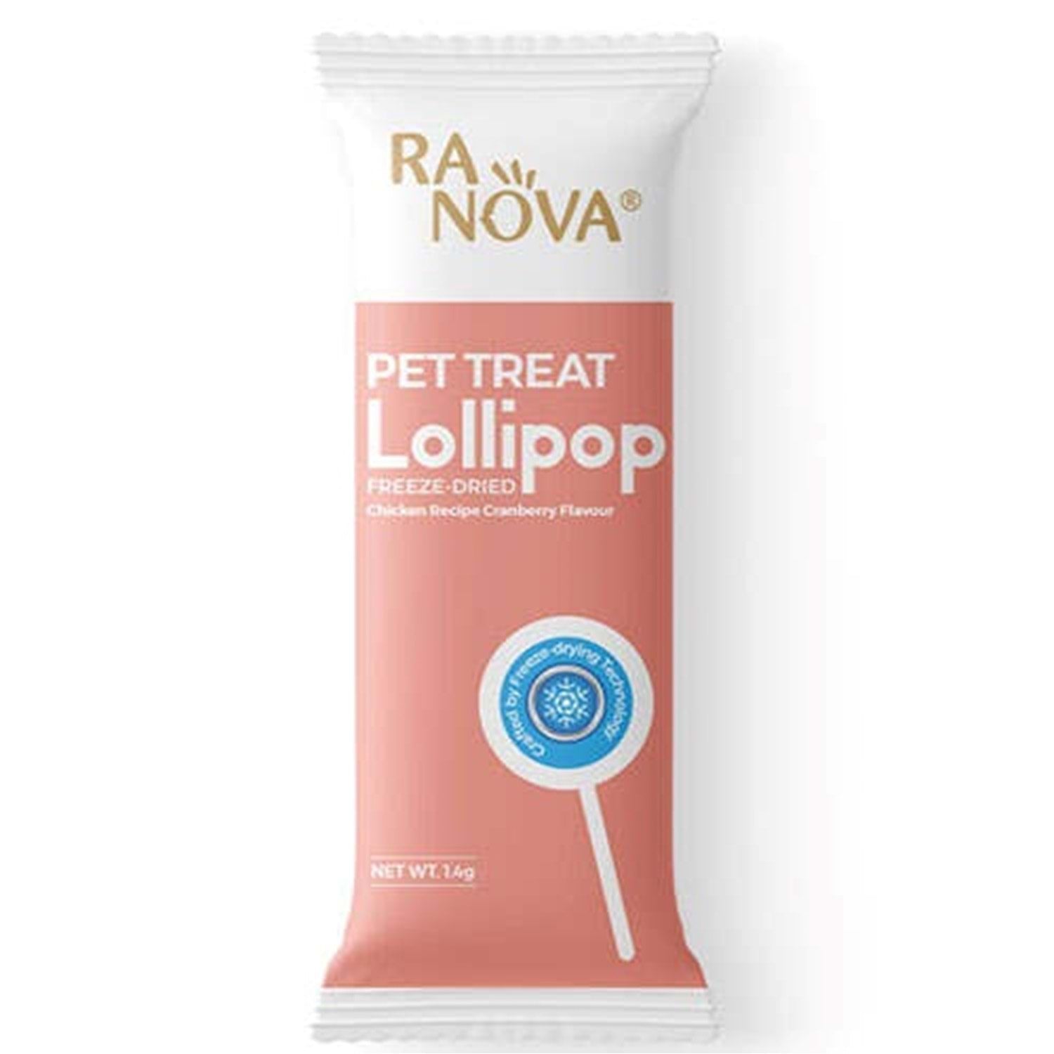 Ranova Kızılcık, Arpa Otu &amp; Keçi Sütü Aromalı Dondurularak Kurutulmuş Kedi Ödülü Lolipop 1.4 Gr 🐱🍒