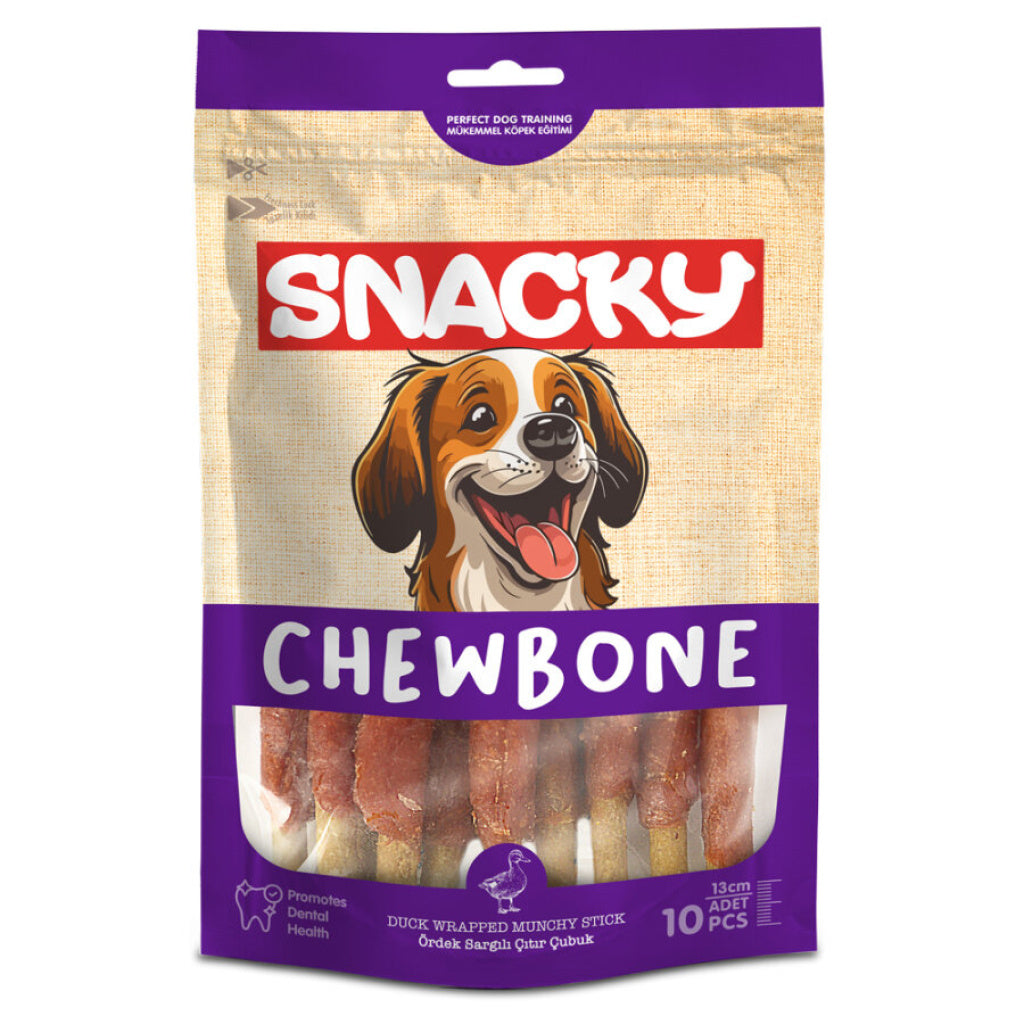 Snacky Chew Bone Ördek Sargılı Köpek Ödül 13cm (10'lu)