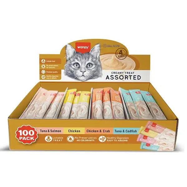 Wanpy Karışık 4 Lezzet Krema Kedi Ödülü 100x14gr