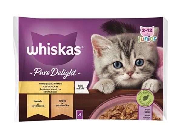 Whiskas Pure Delight Kümes Hayvanlı Yavru Kedi Yaş Maması 340 G (4 x 85 g)