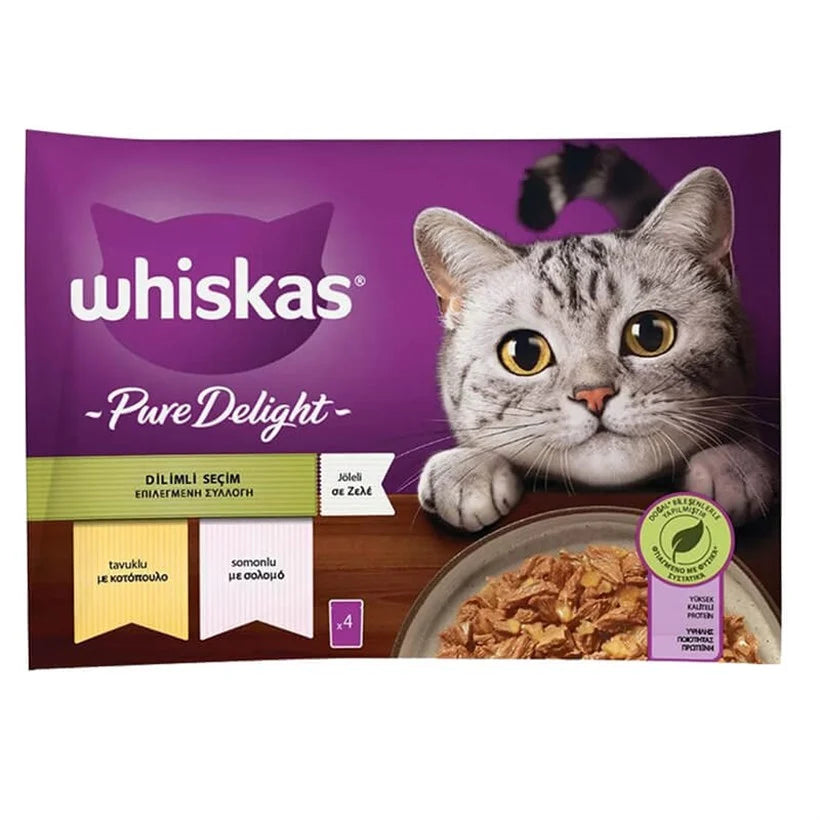 Whiskas Pure Delight Tavuk Somon 4'lü Paket