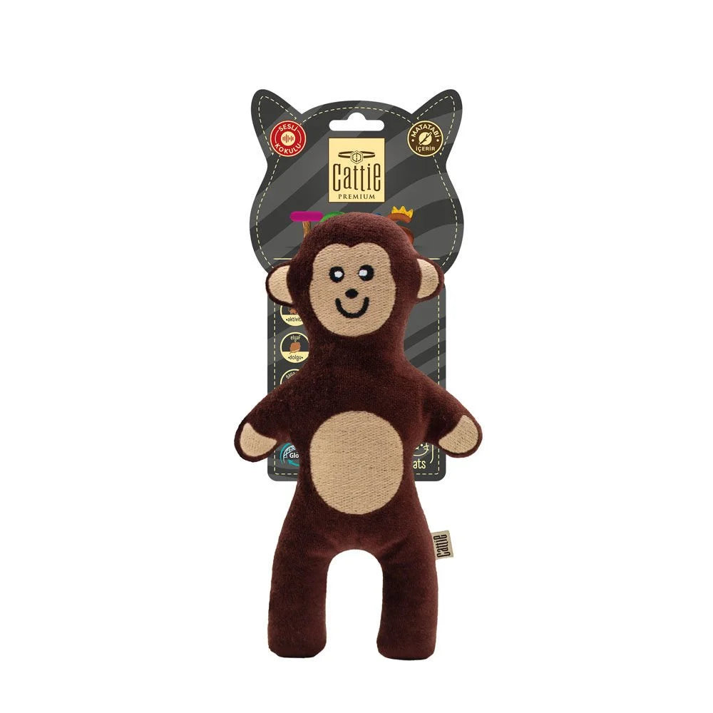 Cattie Matatabi İçerikli Kedi Oyuncağı Peluş Maymun 20Cm