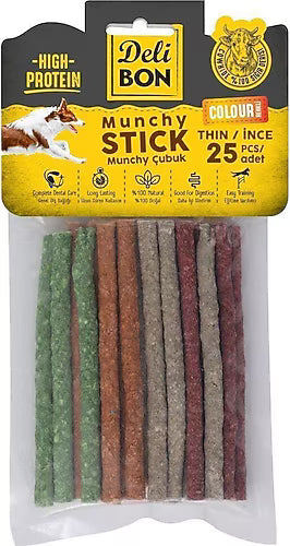 Delibon Deriden İnce Munchy Çubuk 25’li Köpek Ödülü