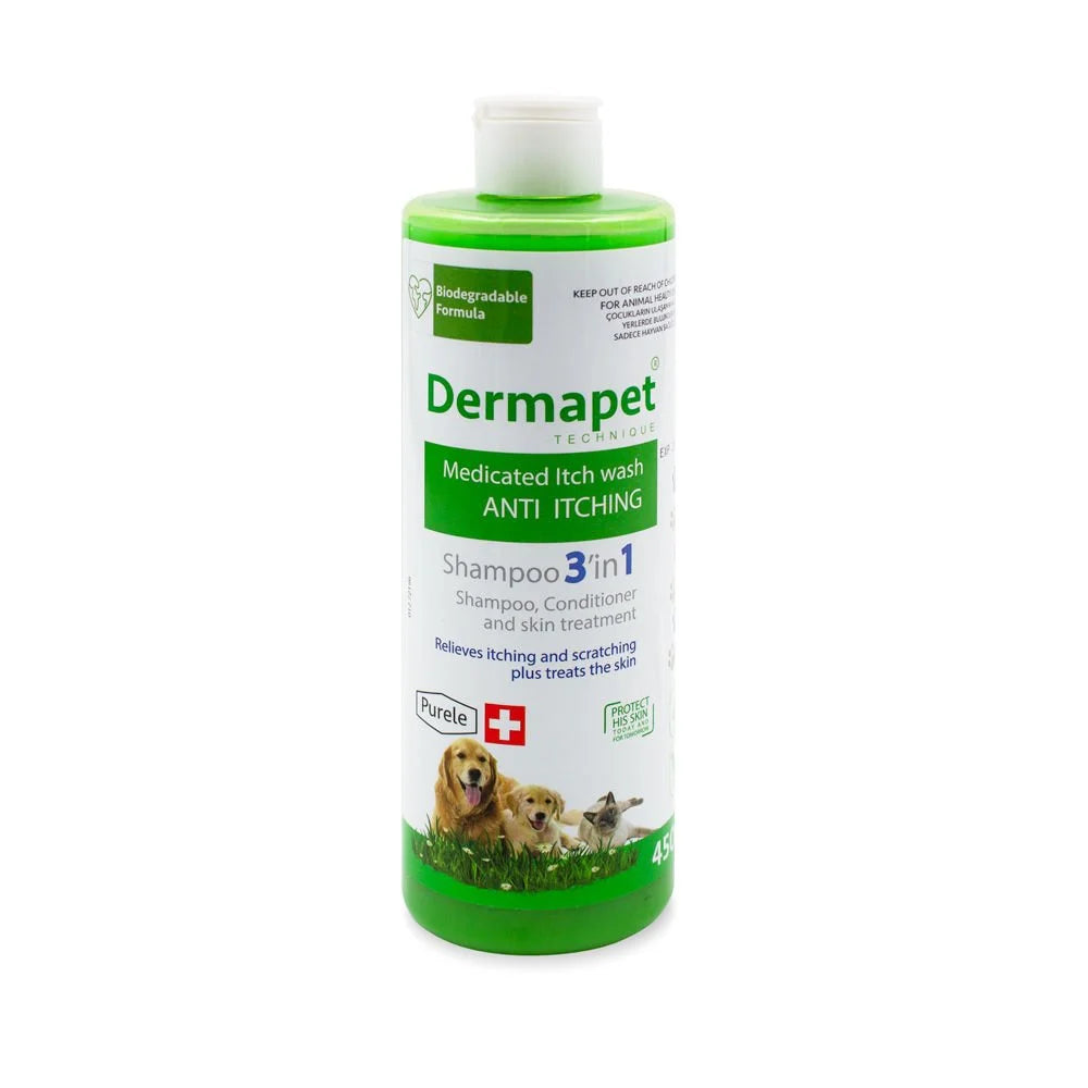 Dermapet Technique Medicated Itch Wash Anti-Itching Şampuan, kedi ve köpekler için