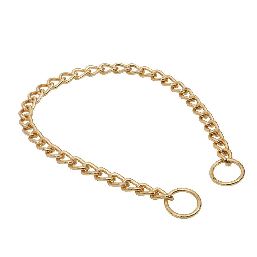 Doggie Eğitim Serisi Boğma Zincirli Köpek Boyun Tasması Gold